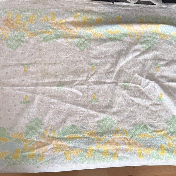 Vintage Baby Receiving Blanket and With Pastel Ducks - Picture 1 of 5